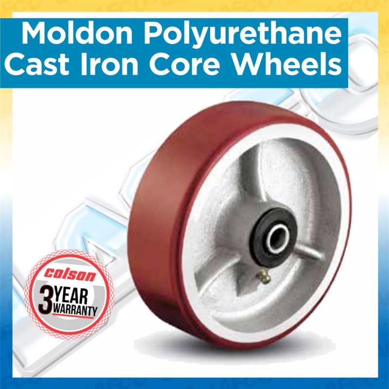 Moldon Polyurethane Cast Iron Core Wheels - Up to 3500l