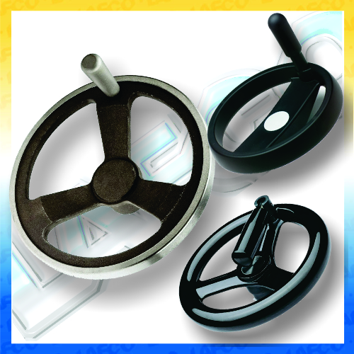 2 Spoked Black Powder Coated Aluminum Dished Hand Wheel Without Handle 4 Diameter 1/2 Hole Diameter Pack of 1